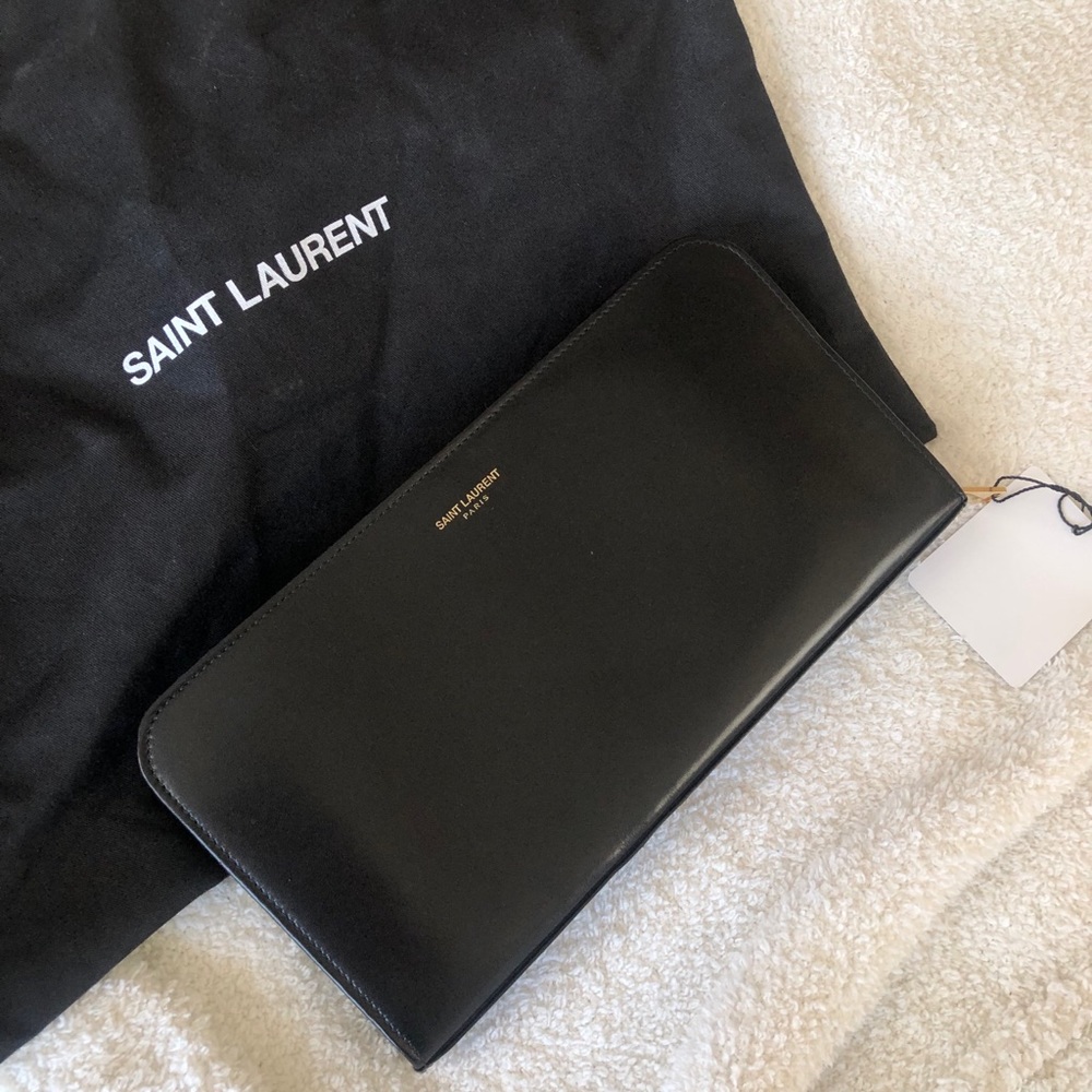 Saint Laurent Continental Black Leather Wallet